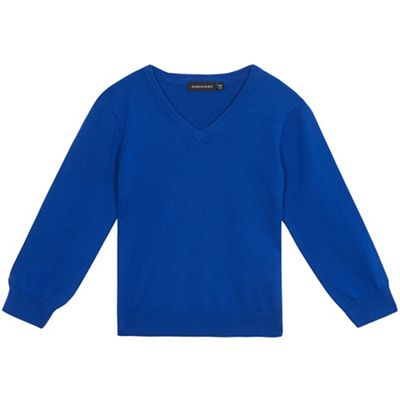 Children's royal blue V-neck school jumper